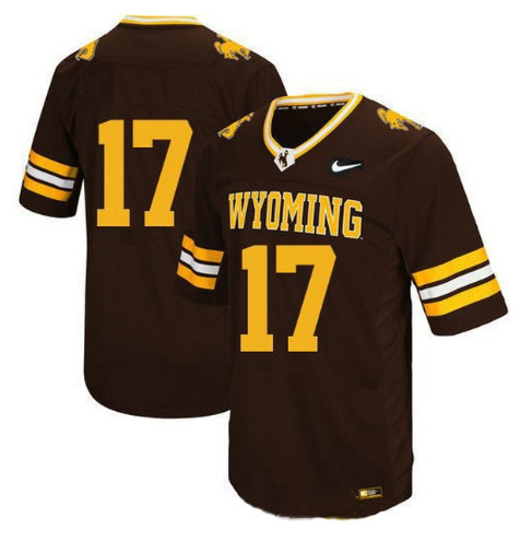 Men's Wyoming Cowboys #17 Josh Allen Brown Stitched College Football Jersey